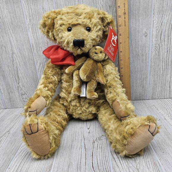 Vintage FAO Schwarz Teddy Bear Jointed Fifth Avenue Baby Tag Tan 20" Plush - Picture 6 of 12